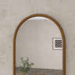 Miroir mural arche 110 x 65 cm THESEE bois marron foncé