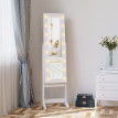 Miroir LED armoire à bijoux sur pied CALLISTA blanc