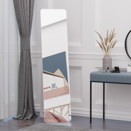 Miroir sur pied et mural rectangulaire LIOS bois blanc