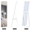 Miroir sur pied et mural rectangulaire LIOS bois blanc