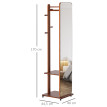 Miroir sur pied avec roulettes ORION aspect bois
