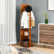 Miroir sur pied avec roulettes ORION aspect bois