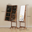 Armoire à bijoux sur pied LED avec miroir ATHENA bois vieilli