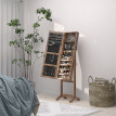 Armoire à bijoux sur pied LED avec miroir ATHENA bois vieilli
