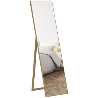 Miroir sur pied rectangulaire 147H x 35l cm ERASMOS aspect bois