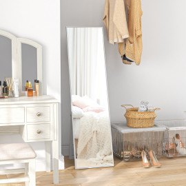 Miroir sur pied rectangulaire 147H x 35l cm PHILEAS aspect bois
