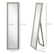 Miroir sur pied et mural rectangulaire DORIAN aspect bois