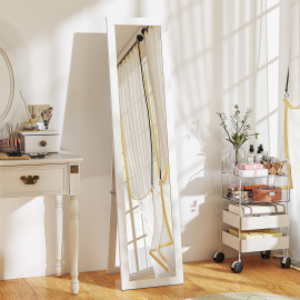 Miroir sur pied et mural rectangulaire THALIA aspect bois