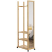 Miroir sur pied avec roulettes NESTOR bois verni