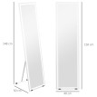 Miroir sur pied ou mural à LED rectangle ALEXIS métal blanc