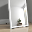 Miroir sur pied ou mural à LED rectangle ALEXIS métal blanc