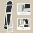 Miroir sur pied grande taille CALIAN blanc