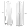 Miroir sur pied arqué 40L x 150H cm VALERIO argent
