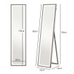 Grand miroir LED 40 x 160 cm SERGIO effet bois gris