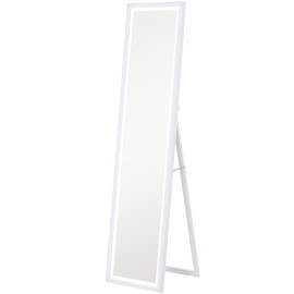 Grand miroir LED 40 x 160 cm FABIO effet bois blanc