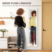 Grand miroir LED 40 x 160 cm FABIO effet bois blanc