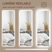 Miroir mural LED 40L x 120H cm DARIO tactile