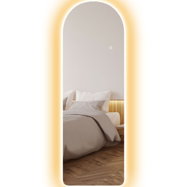 Miroir mural LED arqué 40L x 120H cm LYSAN réglable tactile