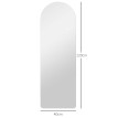 Miroir mural LED arqué 40L x 120H cm LYSAN réglable tactile