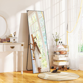 Grand miroir pleine longueur rectangulaire 50 x 160 cm MARZIO noir