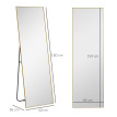 Grand miroir pleine longueur rectangulaire 50 x 160 AURELIO doré