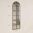 284 Miroir atelier triptyque 60x180 cm style verrière LUCENZO noir