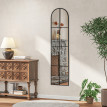 Grand miroir mural 40x160 cm style verrière ALESSIO métal noir