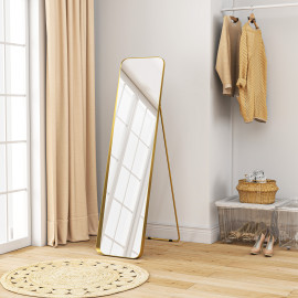 Miroir sur pied design métal 40 x 160 cm RAFFIE doré