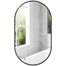 Miroir mural ovale 40L x 70H cm IRIS noir