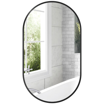 Miroir mural ovale 40L x 70H cm IRIS noir