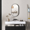 Miroir mural ovale 40L x 70H cm IRIS noir