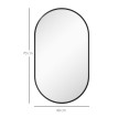 Miroir mural ovale 40L x 70H cm IRIS noir
