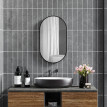 Miroir mural ovale 40L x 70H cm IRIS noir