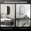 Miroir mural ovale 40L x 70H cm IRIS noir