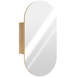 Armoire miroir design ovale 45 x 90 cm LYSA effet bois clair