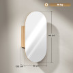 Armoire miroir design ovale 45 x 90 cm LYSA effet bois clair