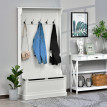 Vestiaire d'entrée banc coffre 3 en 1 MYLO blanc cassé