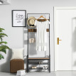 Vestiaire d'entrée style industriel 8 patères HEKTOR acajou