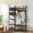 Vestiaire d'entrée banc multi-rangement INDUS aspect bois