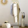 Portemanteau portant à vêtements GOLDY doré base marbre blanc