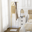 Portemanteau portant à vêtements GOLDY doré base marbre blanc