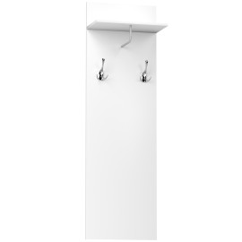Porte-manteau mural étagère alu ISABELA blanc