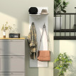 Porte-manteau mural étagère alu ISABELA blanc