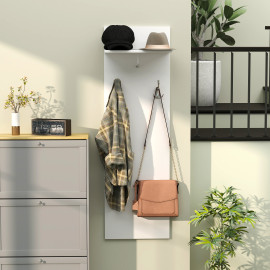 Porte-manteau mural étagère alu ISABELA blanc