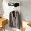 Porte-manteau mural étagère alu ISABELA blanc