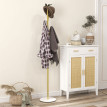 Porte-manteau base blanc marbre 32 x 164H cm ISANDRO doré