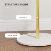 Porte-manteau base blanc marbre 32 x 164H cm ISANDRO doré