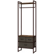 Portant à vêtement multi-rangement FRIEDRICH effet bois vieilli