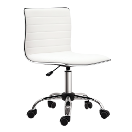 Chaise de bureau design style Chesterfield ANSELM blanc