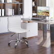 Chaise de bureau design style Chesterfield ANSELM blanc